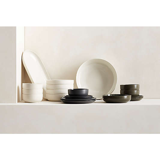 Hudson Natural Stoneware Low Bowl