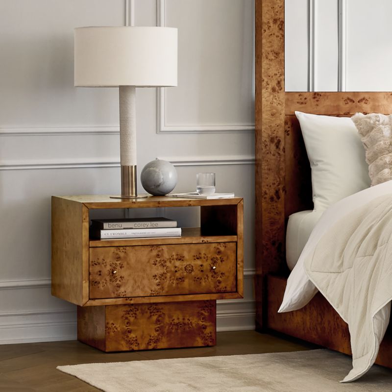 Ambrose 26" Mappa Burl Wood Nightstand - image 2 of 7