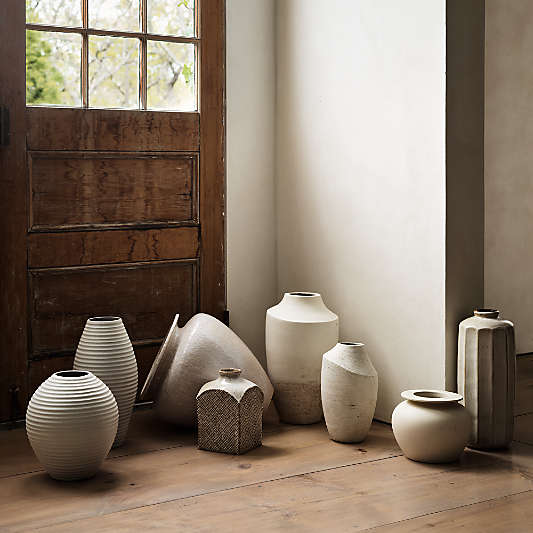 Otsu White Ceramic Textured Vases