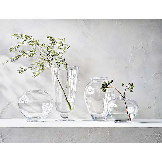 Ophelia Clear Hand Blown Glass Large Vase 17"