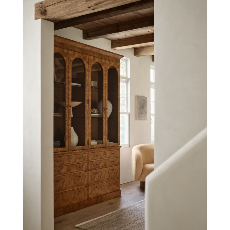 Maison Burl Wood Display Storage Cabinet with Light - image 3 of 12