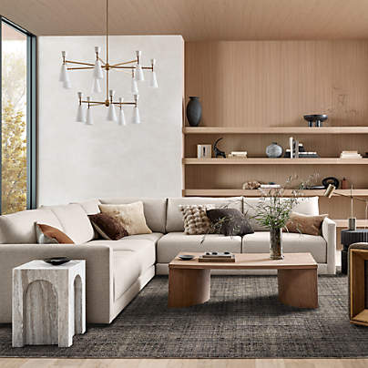 Gather Deep 3-Piece L-Shaped Sectional Sofa