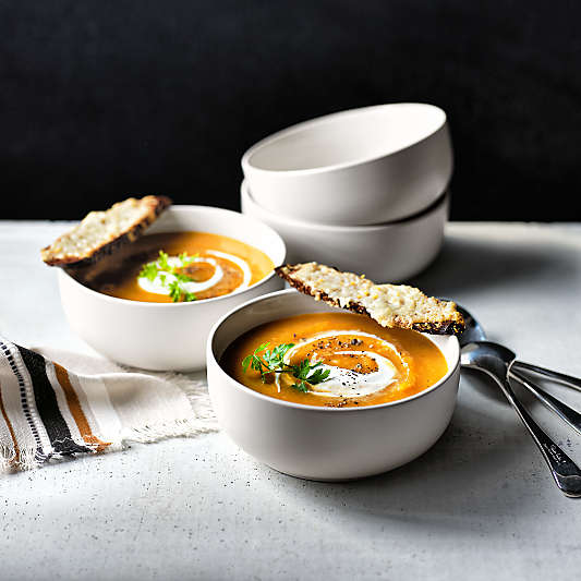 Hudson Natural Stoneware Cereal Bowls, Set of 8