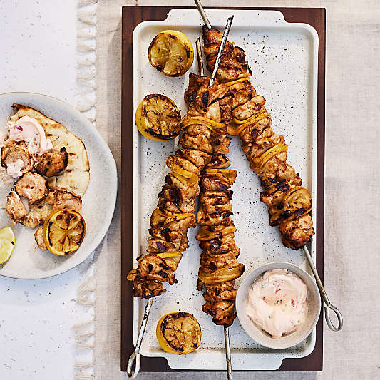 Calistoga Ceramic Sheet Pan Serving Dish with Wooden Footed Trivet by Gaby Dalkin