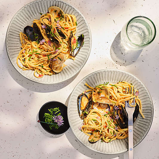 Carmel Ceramic Pasta Bowl with Ridges by Gaby Dalkin