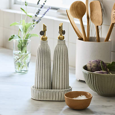 Carmel Ceramic Cruet Set with Tray by Gaby Dalkin
