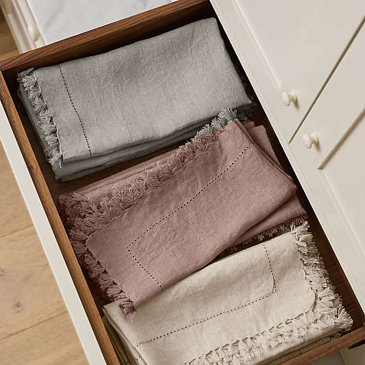Linen Eyelet Fringe Napkin in Warm Plum by Gaby Dalkin