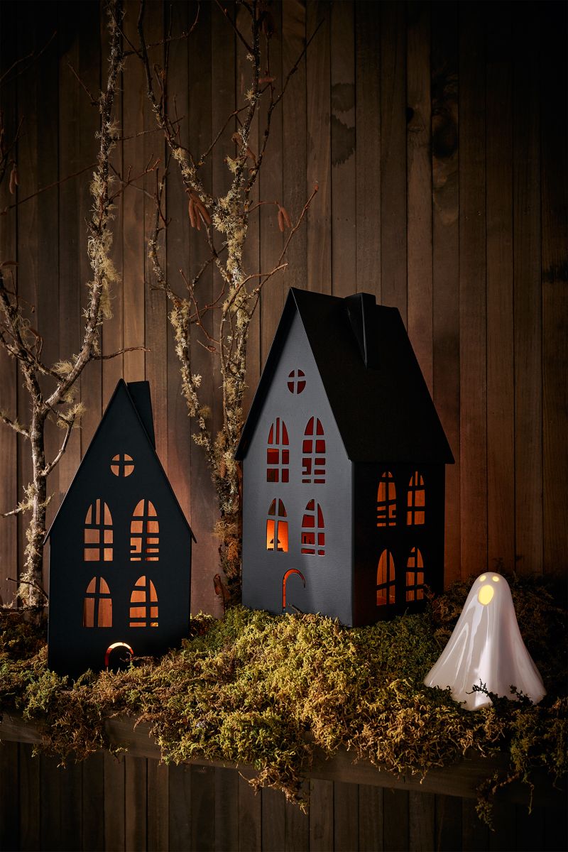 Medium Black Halloween Haunted House Sculpture - image 4 of 9