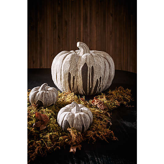 White Ceramic Drip Glazed Gourd Small