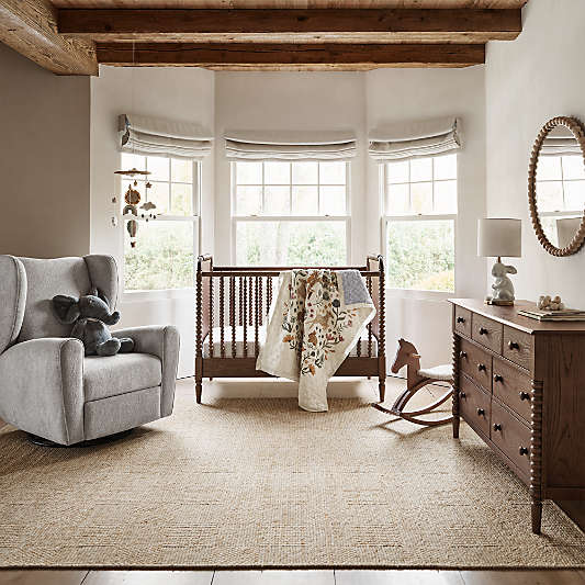 Jenny Lind 54" Deep Brown Wood Wide 7-Drawer Kids Dresser