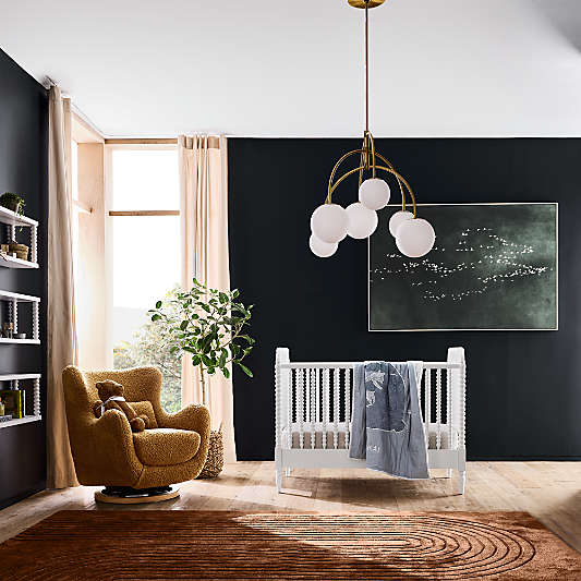 Geo Carved Almond Brown Kids Performance Area Rug