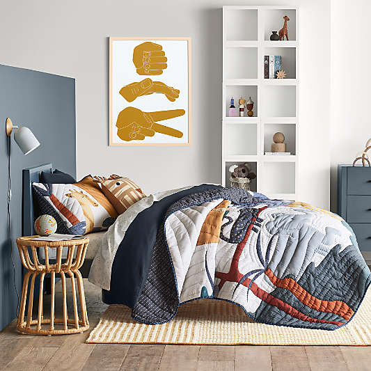 Ever Simple Slate Blue Wood Kids Twin Bed