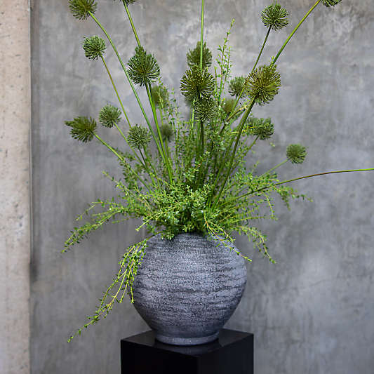 Ophelia Matte Black Round Vase  12"