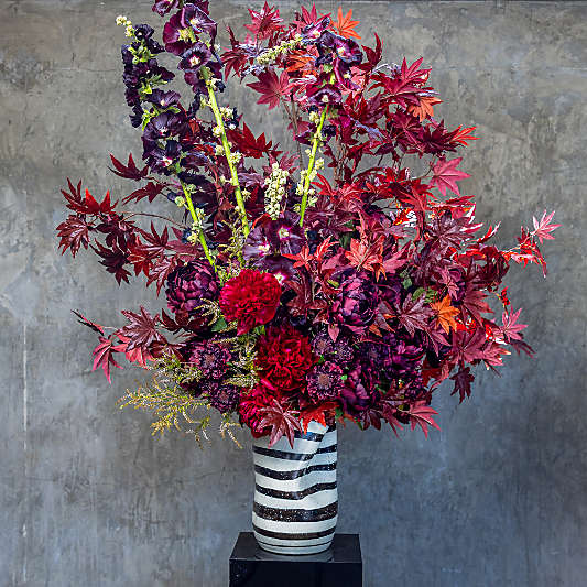 Faux Burgundy Scabiosa Stem