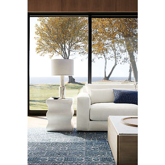 Onda Whitewashed Oak Wood Side Table