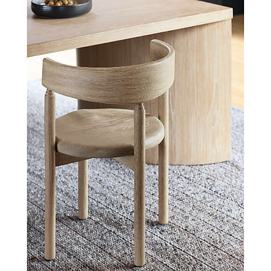 Virage Natural Oak Wood Curved Dining Chair