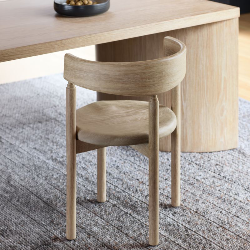 Viewing product image Virage Natural Oak Wood Curved Dining Chair - image 1 of 7
