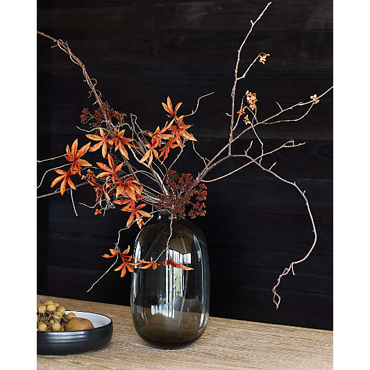 Zeri Smoke Grey Glass Vase 13"