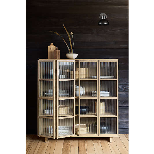 Tansu Glass and Oak Storage Cabinet