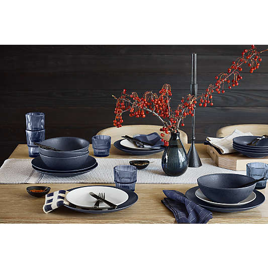 Blue Texture 90" Organic Cotton Table Runner