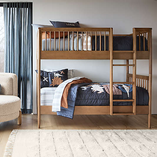 Hampshire Natural Brown Wood Kids Twin Bunk Bed