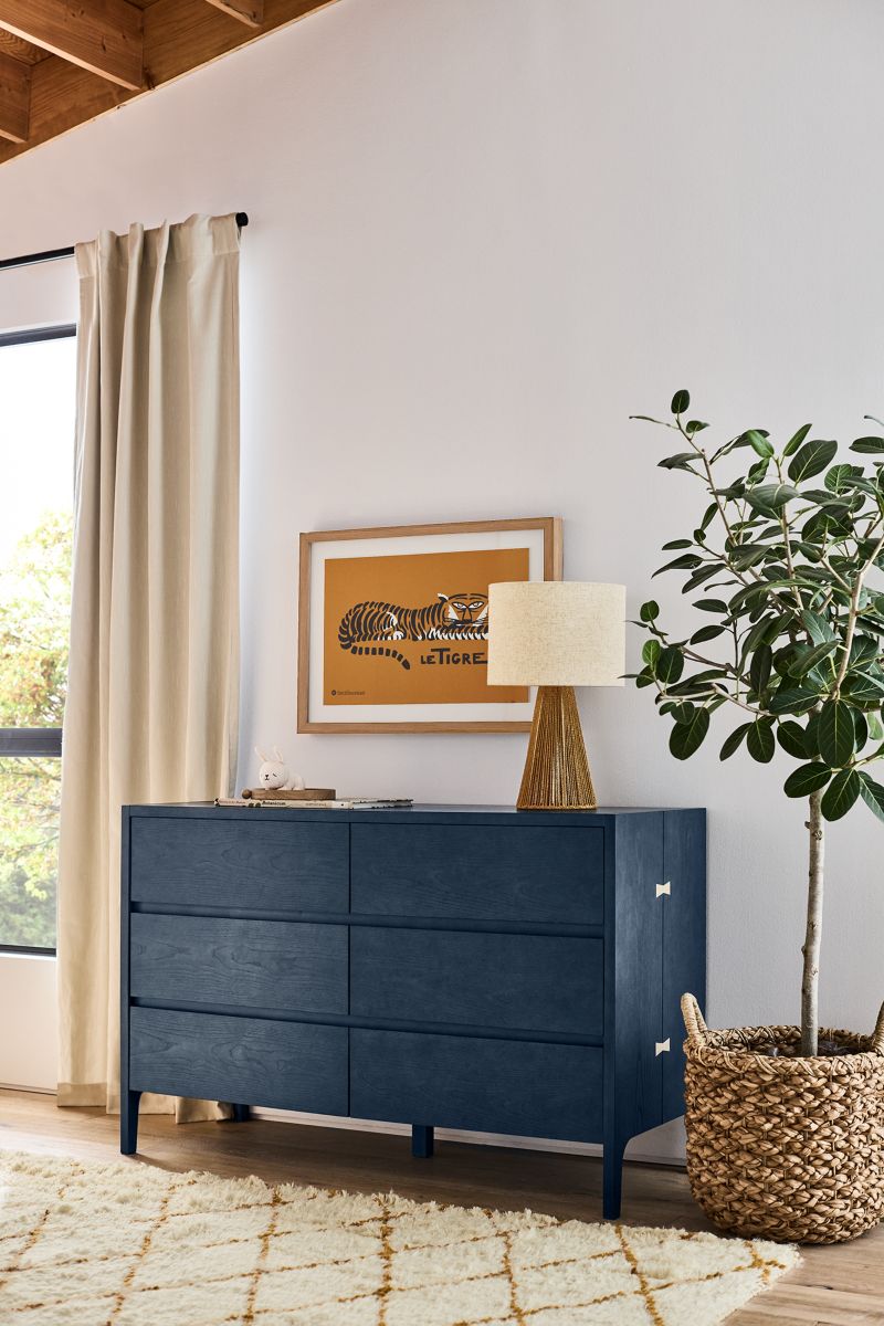 Nova Indigo Dyed Ash Wood Wide 6-Drawer Kids Dresser - image 3 of 11