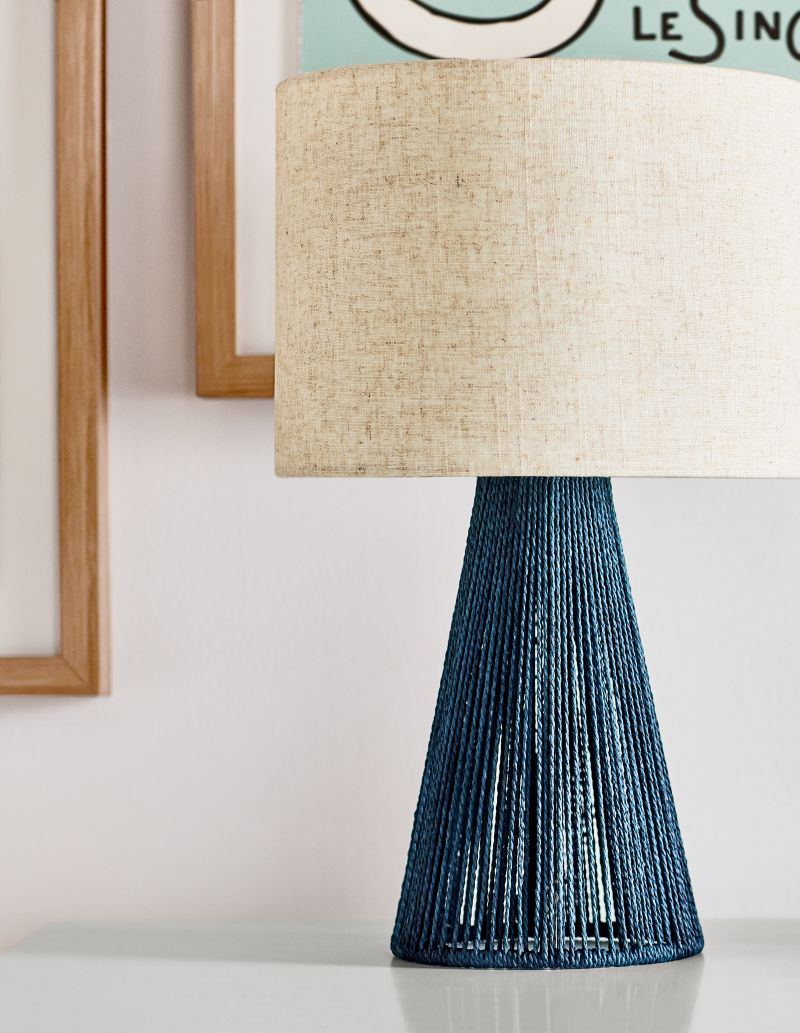 Liam Geo Navy Blue Rope Kids Table Lamp - image 3 of 8