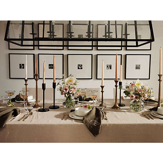 12" Dipped Latte Brown Taper Candles, Set of 2