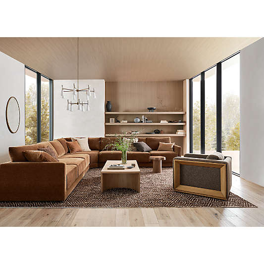 Virage Light Brown Oak Wood 54" Rectangular Coffee Table