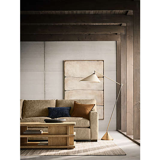 Avant Metal Articulating Floor Lamp with Fabric Shade 76"