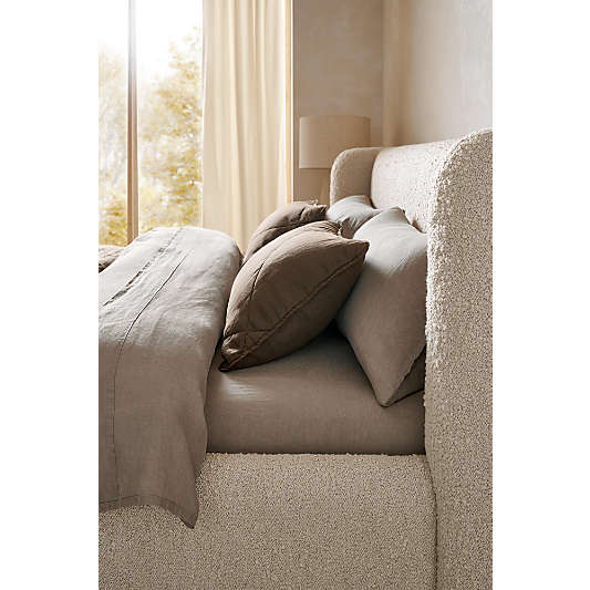 EUROPEAN FLAX™-Certified Linen Deep Brown Quilted Bed Pillow Shams