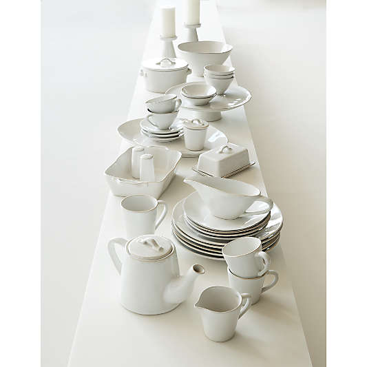 Marin White Stoneware Sugar Bowl with Lid