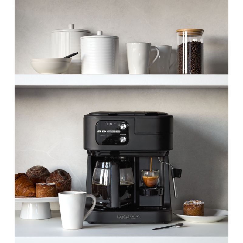 Cuisinart Coffee Center Barista Bar 4 In 1 Matte Black Coffee Maker Reviews Crate And Barrel 5083