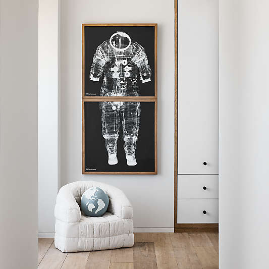 Large Stone Tan Organic Cotton Kids Puffy Lounge Barrel Chair Cover