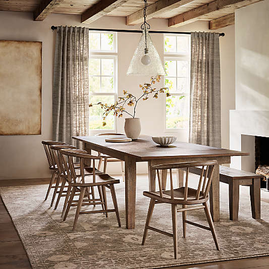 Basque Light Brown Solid Wood Extendable Dining Table (65"-118")