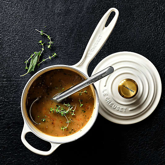 Le Creuset ® Signature 1.75-Qt. Cream Enameled Cast Iron Saucepan with Lid