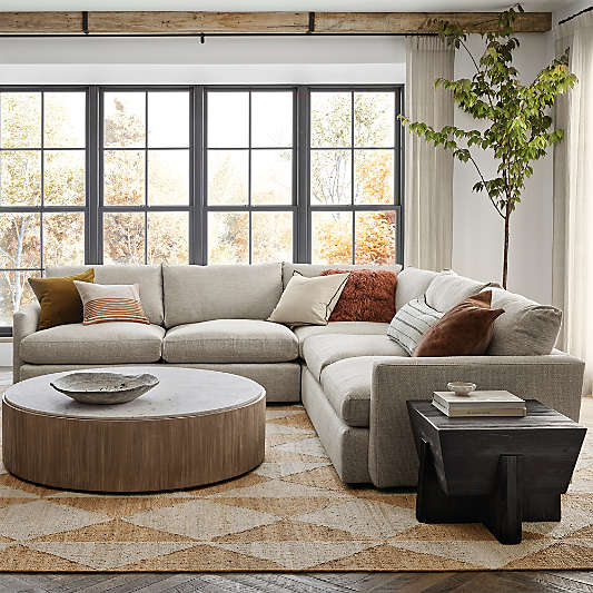 Lounge Deep 3-Piece U-Shaped Sectional Sofa with Double Chaise Lounge