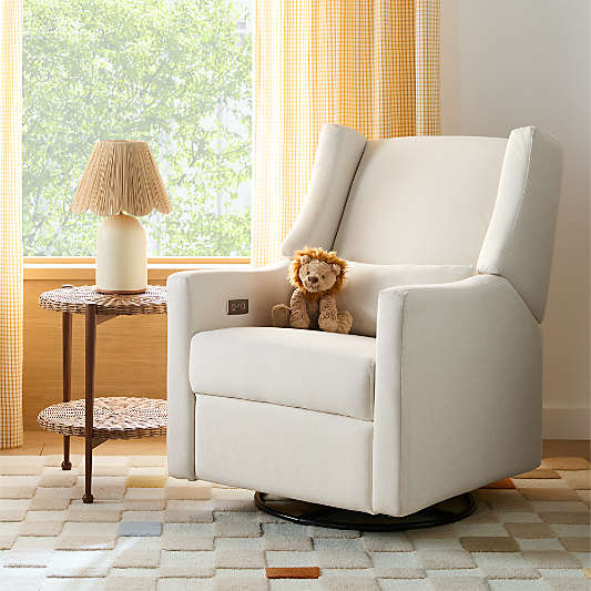 Babyletto Kiwi Cream Electronic Swivel Glider Power Recliner Nursery Chair