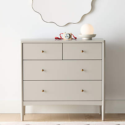 Hampshire 36" Cozy Grey Wood 4-Drawer Kids Dresser
