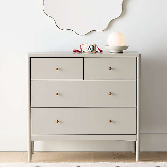 Hampshire 36" Cozy Grey Wood 4-Drawer Kids Dresser