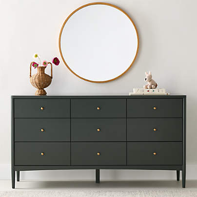 Hampshire 64" Olive Green Extra Wide 9-Drawer Kids Dresser