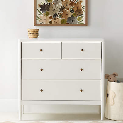 Hampshire 36" White Wood 4-Drawer Kids Dresser