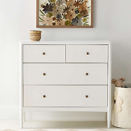 Hampshire 36" White Wood 4-Drawer Kids Dresser