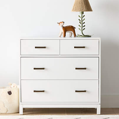 Parke 36" White Wood 4-Drawer Kids Dresser