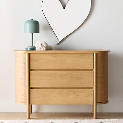 Canyon 50" Natural Wood Narrow 3-Drawer Kids Dresser by Leanne Ford