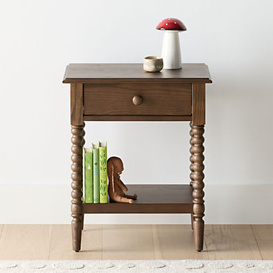 View Jenny Lind 21" Deep Brown Wood Spindle Kids Nightstand with Drawer details