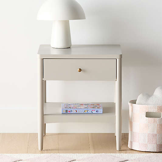 Hampshire Cozy Grey Wood Kids Nightstand with Drawer