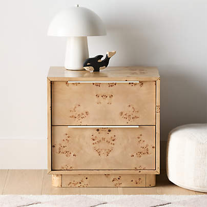 Calli Burlwood 2-Drawer Kids Nightstand