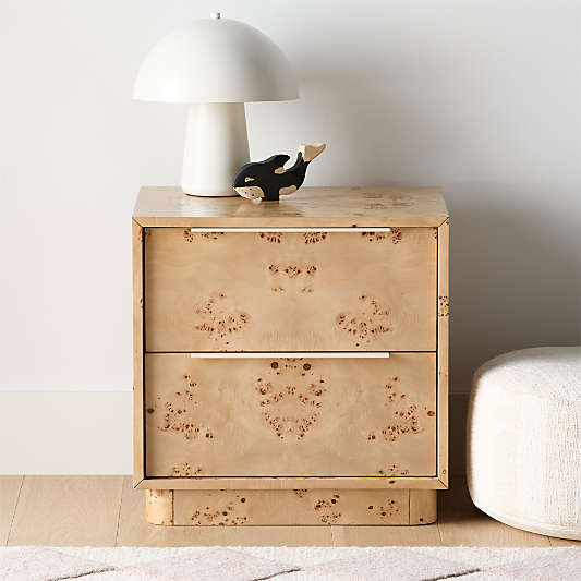 Calli Burlwood 2-Drawer Kids Nightstand