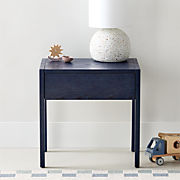 Parke Navy Blue Wood Kids Nightstand with Drawer